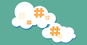 hashtags in a cloud