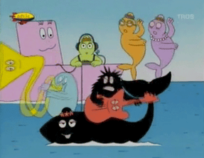 That pink boat in the background is also a pink staircase sometimes, and at other times, a pink blob.