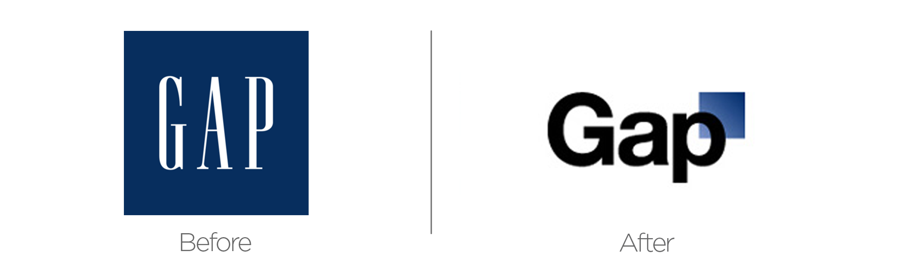Gap rebrand before and after