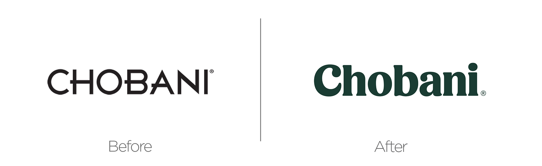 Chobani rebrand before and after