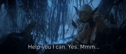 Yoda saying "Help you I can. Yes. Mmmm...