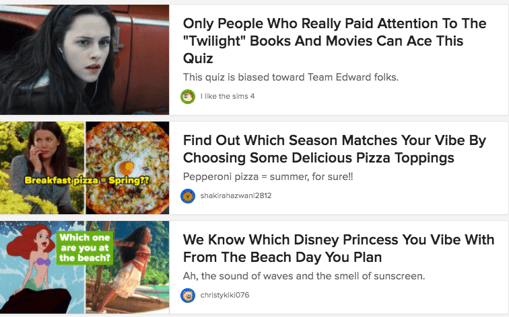 Buzzfeed Quizzes Screenshot