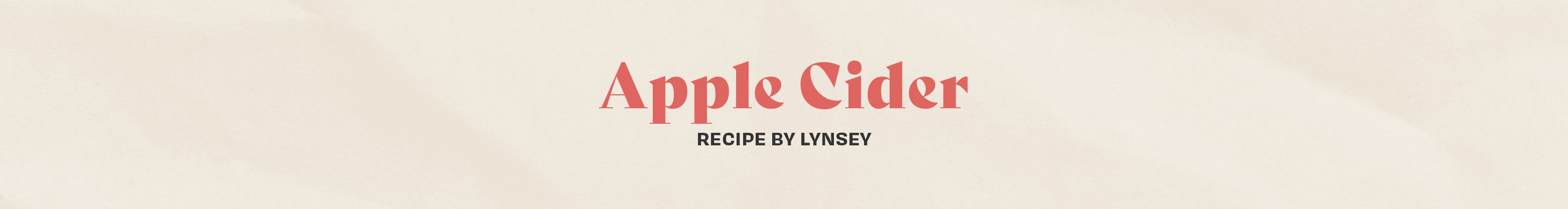 Lynsey - Apple Cider